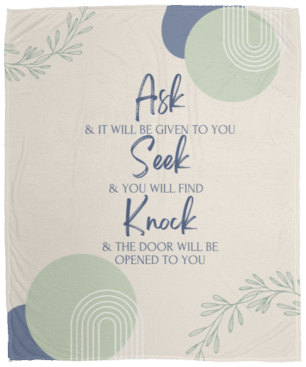 Ask Seek Knock Cozy Fleece Plush Blanket