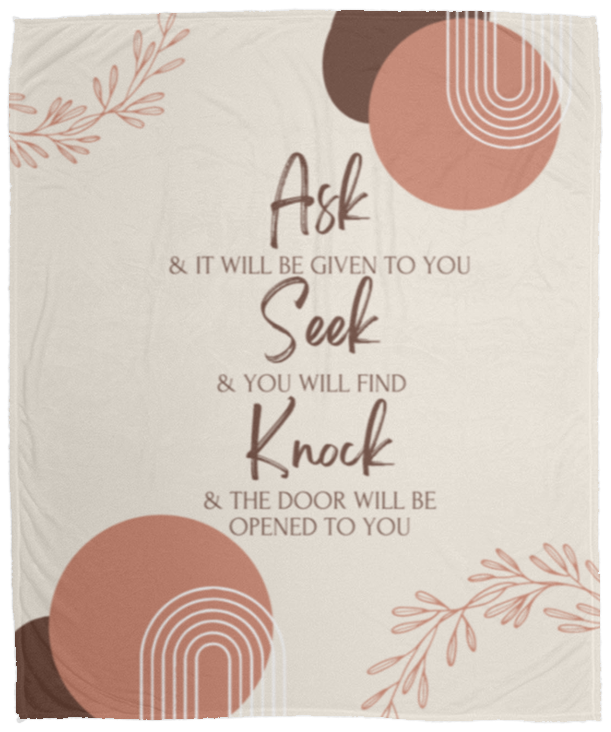 Ask Seek Knock Cozy Fleece Plush Blanket
