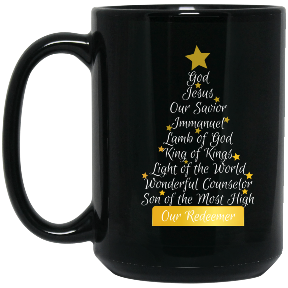His Name Black Mug