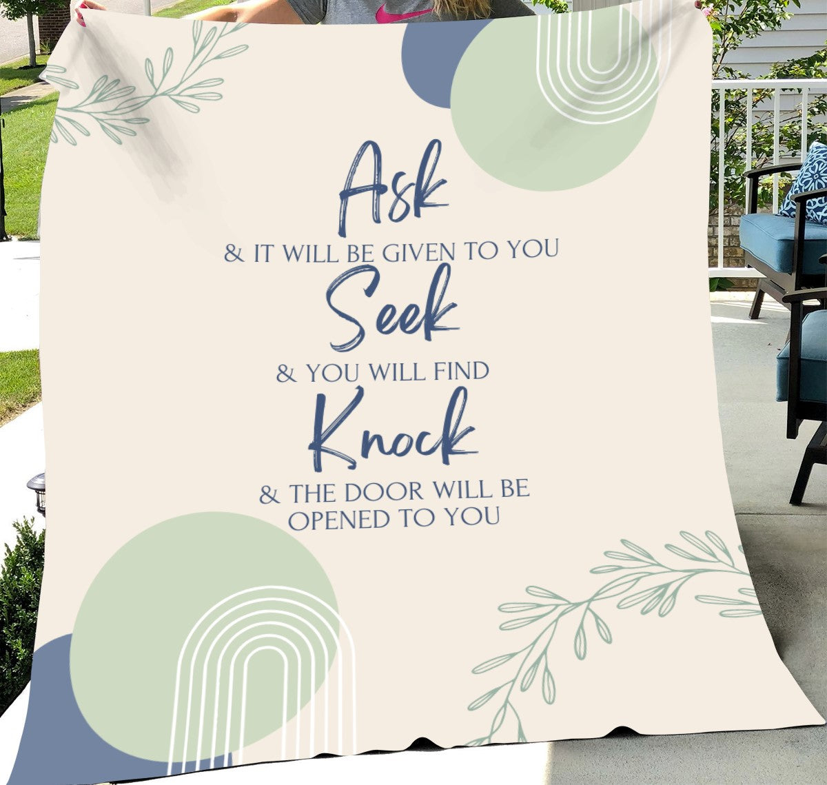 Ask Seek Knock Cozy Fleece Plush Blanket