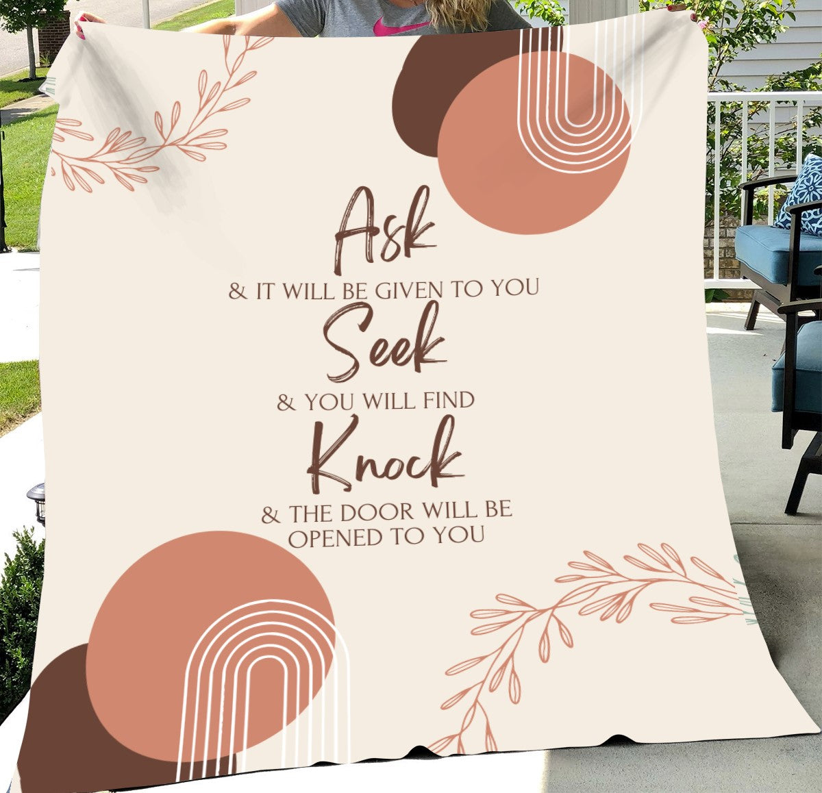 Ask Seek Knock Cozy Fleece Plush Blanket