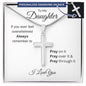 Daughter | PRAY Personalized Stainless Steel Cross Necklace