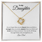 Daughter | Dad | Phil 4:13 | Brave, Smart, Strong Love Knot Necklace
