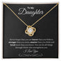 Daughter | Phil 4:13 | Brave, Smart, Strong Love Knot Necklace