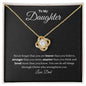 Daughter | Dad | Phil 4:13 | Brave, Smart, Strong Love Knot Necklace