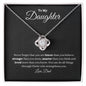 Daughter | Dad | Phil 4:13 | Brave, Smart, Strong Love Knot Necklace