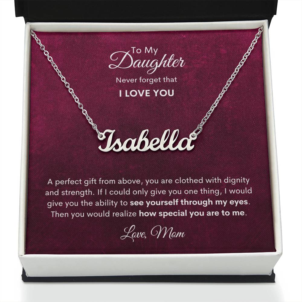Daughter | Mom | Prov. 31:25 My Perfect Gift Custom Name Necklace