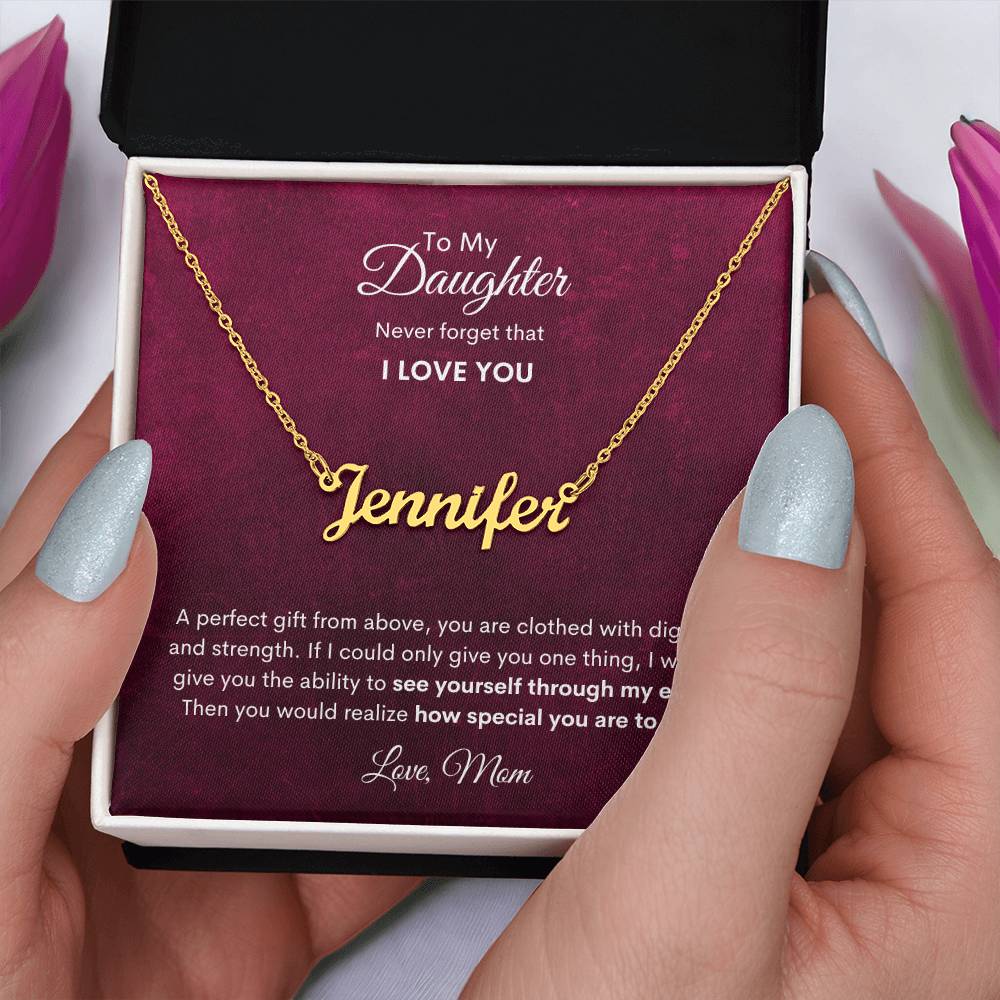 Daughter | Mom | Prov. 31:25 My Perfect Gift Custom Name Necklace