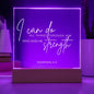 Strength Through Christ Acrylic Plaque