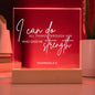Strength Through Christ Acrylic Plaque