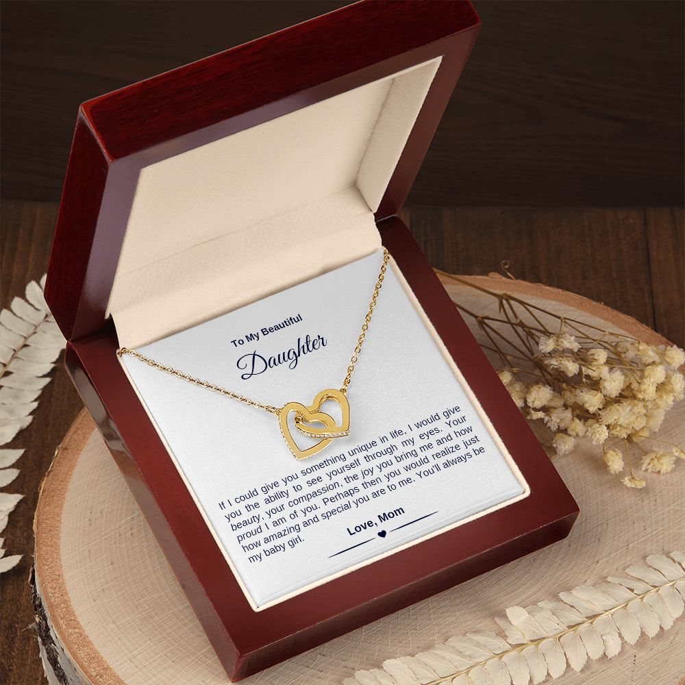 To Daughter From Mom | Special Interlocking Heart Necklace