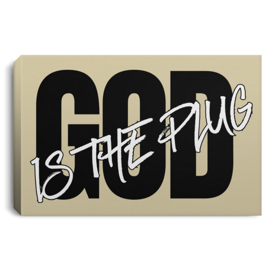 God is the Plug Plain Canvas Art