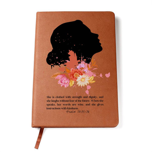 Feminine Flower Leather Journal