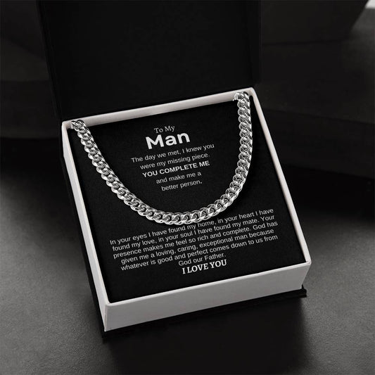 My Man | Jas 1:17 Good and Perfect Cuban Link Chain