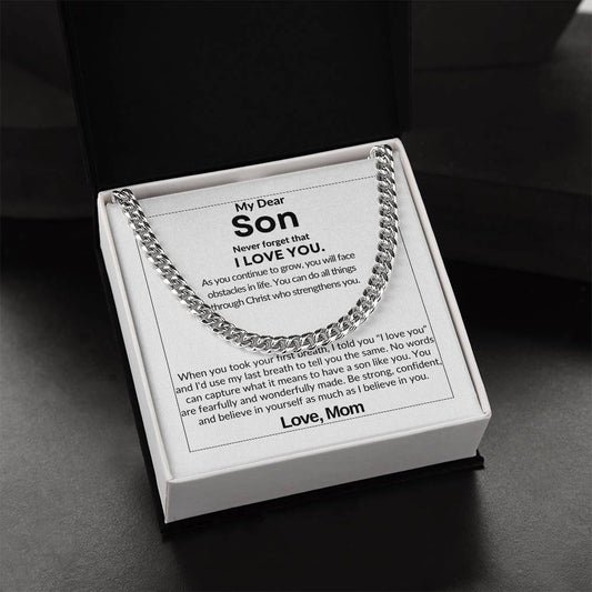 Son | Mom | Pslm 139:14 Strength Cuban Link Chain