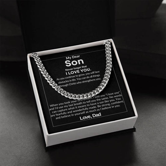 Son | Dad | Pslm 139:14 Strength Cuban Link Chain