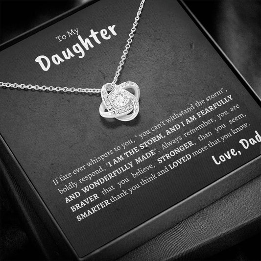 Daughter | Dad | Pslm 139:14 The Storm Love Knot Necklace