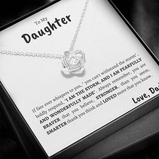 Daughter | Dad | Pslm 139:14 The Storm Love Knot Necklace