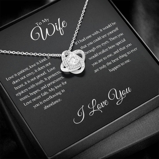 Wife| 1 Cor 13: 4-8  Patient Love Knot Necklace