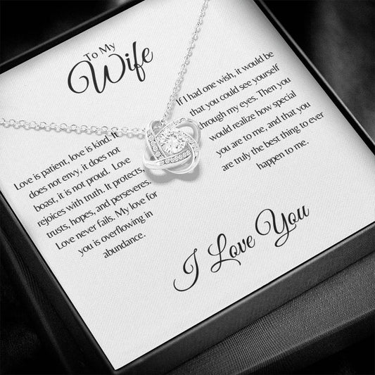 Wife| 1 Cor 13: 4-8  Patient Love Knot Necklace