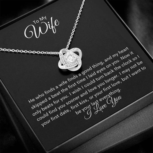 WIfe | Jas 1:17  Skipped Beat Love Knot Necklace