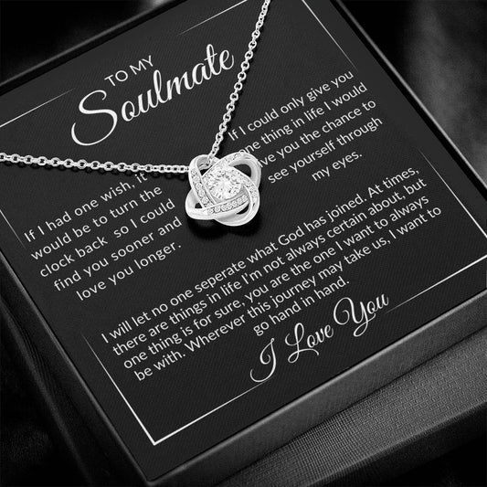 Soulmate | Mat 19:6 One Wish Love Knot Necklace