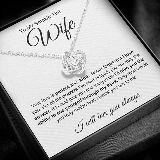 Wife | Smokin' Hot Answer  Love Knot  Necklace
