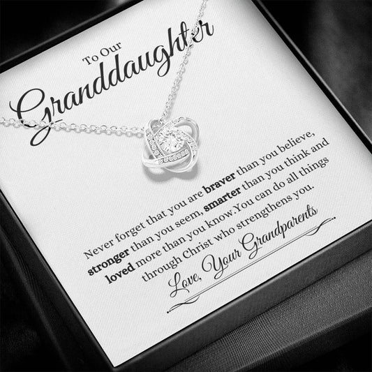 Granddaughter | Phil. 4:13 Capable Love Knot Necklace