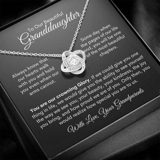 Granddaughter | Prov. 17:6 Crowning Glory  Love Knot Necklace
