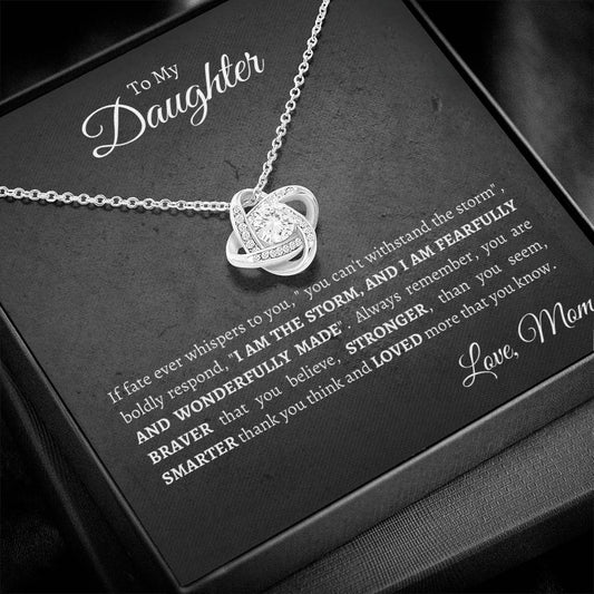 Daughter | Mom | Pslm 139:14 The Storm Love Knot Necklace