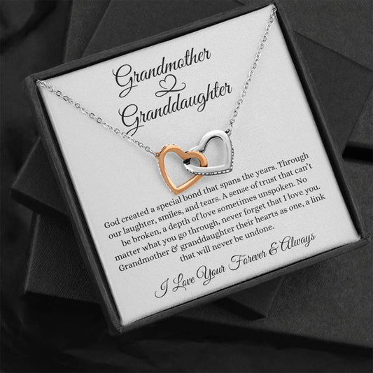 Granddaughter | Our Bond Interlocking Heart Necklace
