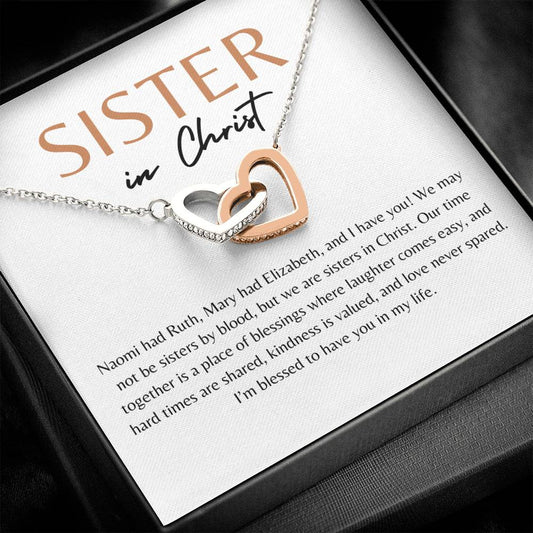 Friends | My Sis in Christ Interlocking Hearts Necklace