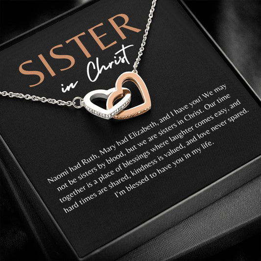 Friends | My Sis in Christ Interlocking Hearts Necklace