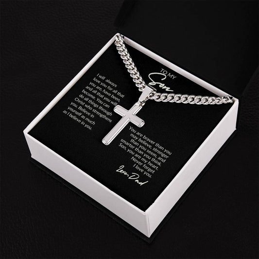 Son | Dad | Phil 4:13 Brave Artisan Cross