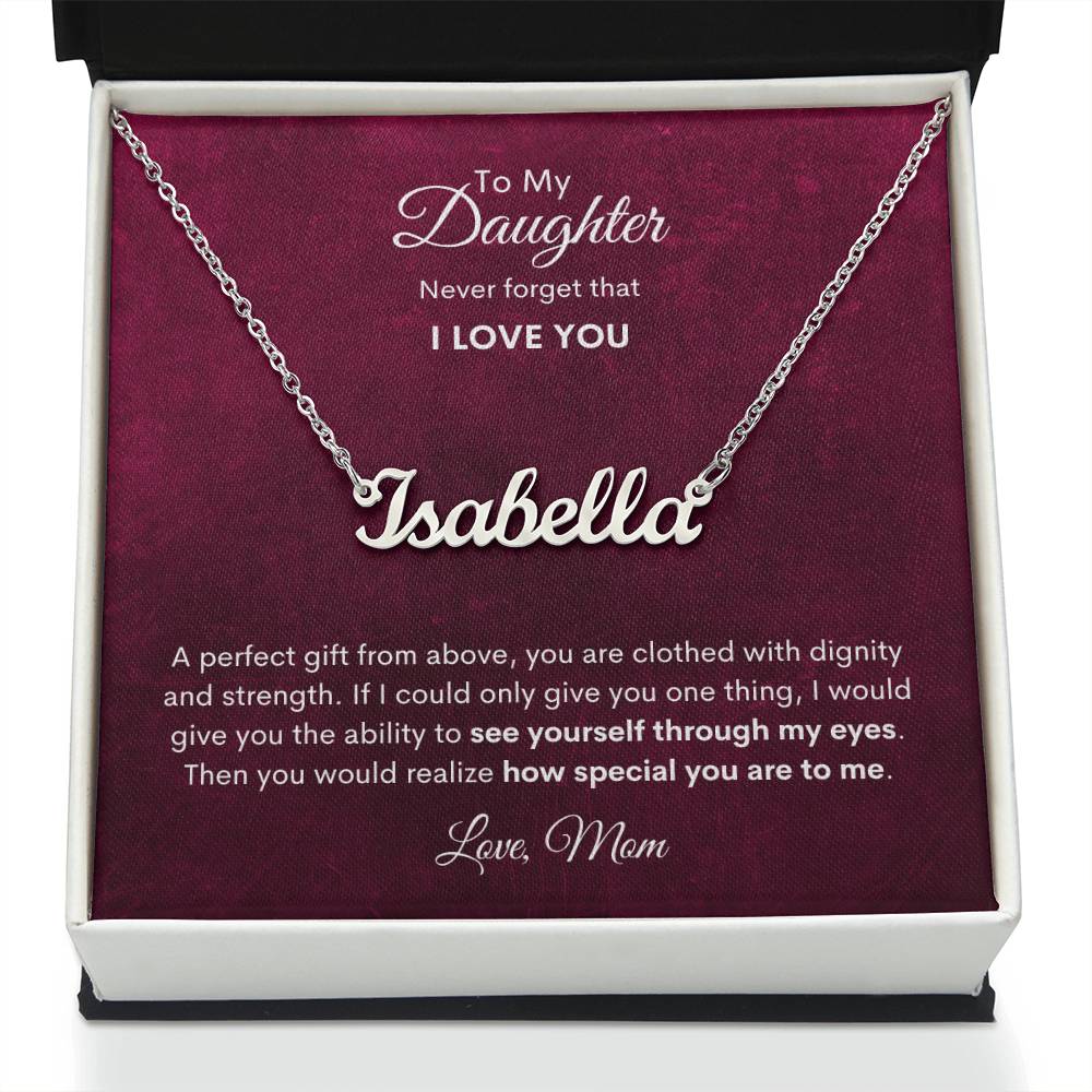 Daughter | Mom |  Prov. 31:25  My Perfect Gift Custom Name Necklace
