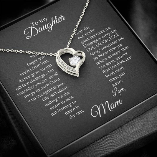 Daughter | Mom | Phil. 4:13 | Life's Storms Forever Love Necklace