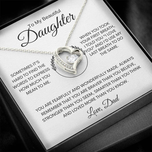 Daughter | Dad | Pslm 139:14 | Last Breath Forever Love Necklace