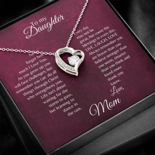 Daughter | Mom | Phil. 4:13 | Life's Storms Forever Love Necklace