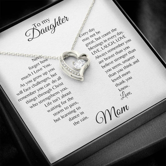 Daughter | Mom | Phil. 4:13 | Life's Storms Forever Love Necklace