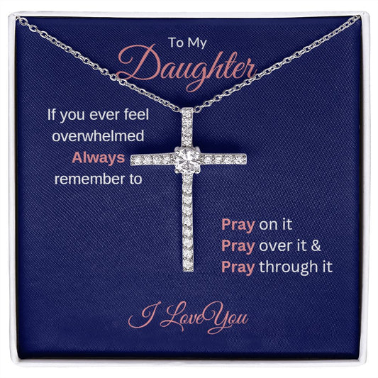Daughter | Pray CZ Cross Necklace