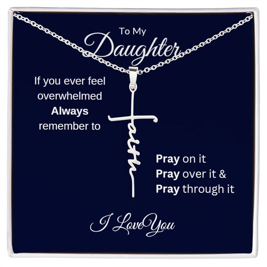 Daughter | Pray Faith Cross Necklace