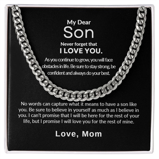 My Son | Love and Strength Cuban Link Chain