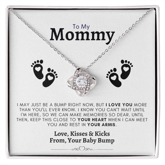Expectant Mom | Baby Bump Love Knot Necklace