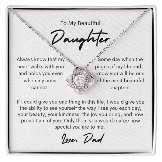 Daughter | Dad | Beautiful Chapter Love Knot Necklace