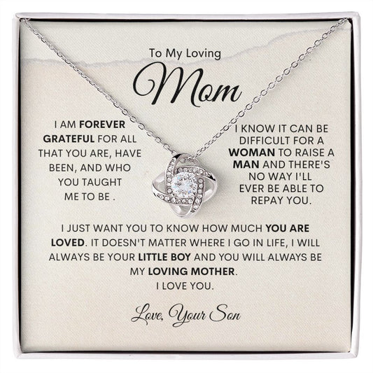 Mom | Son | Grateful Love Knot Necklace
