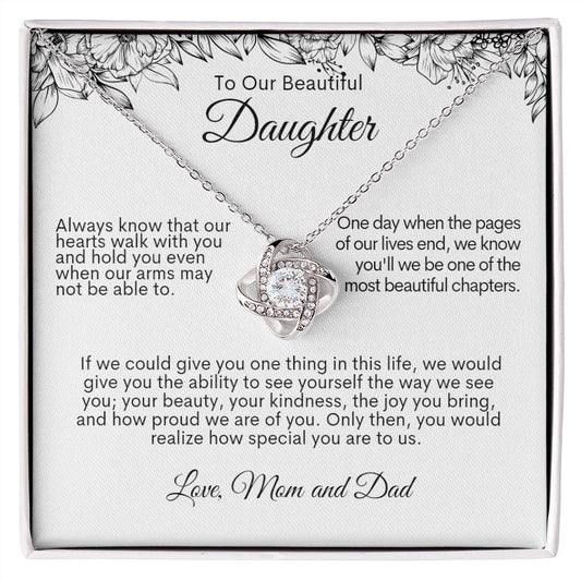 Daughter | Beautiful Chapter Love Knot  Necklace