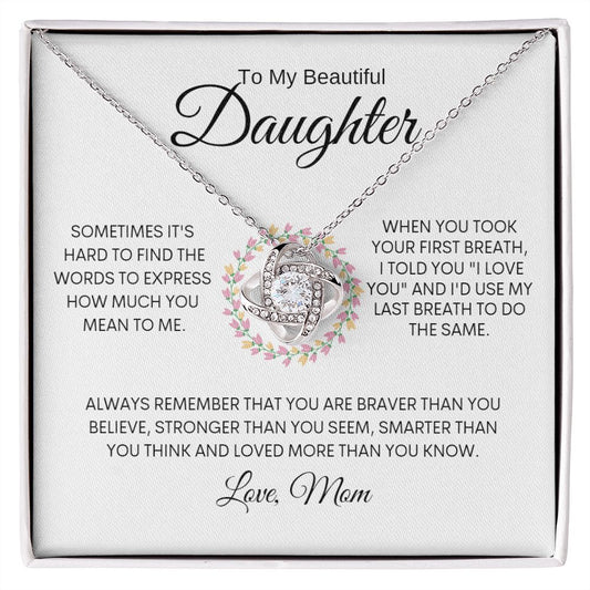 Daughter | Mom | Last Breath Love Knot Necklace