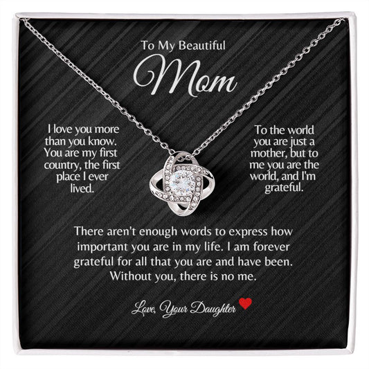 Mom | Daughter| Home Love Knot Necklace