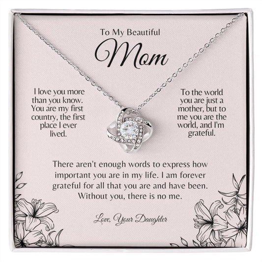 Mom | Daughter| Home Love Knot Necklace