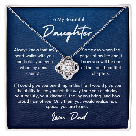Daughter | Dad | Beautiful Chapter Love Knot Necklace